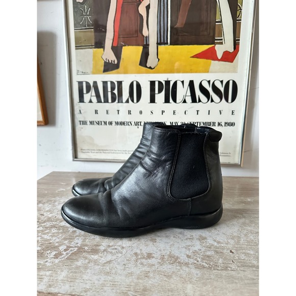 PRADA Sport Leather Ankle Chelsea Boots Size Womens 7 - Picture 1 of 6